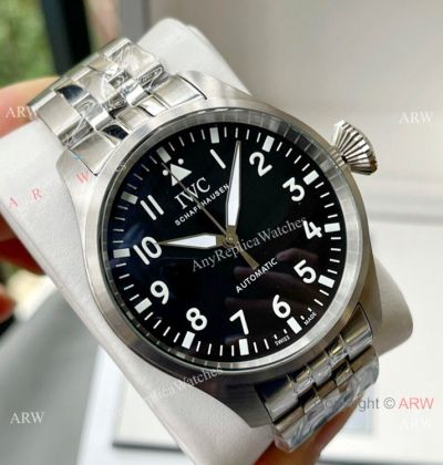 High end Replica IWC Big Pilot's Spitfire Black Dial Rose Gold Watch 45mm